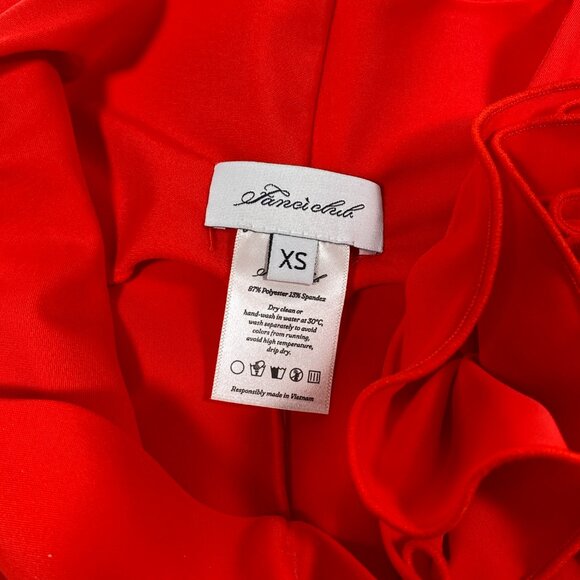 FANCI CLUB Red Stretch 'The Gun' Rosette Pants - Picture 5 of 5